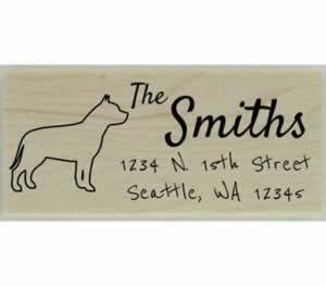 Custom Pit Bull Stamp Design 4 - 2.5" X 1" - Stamptopia