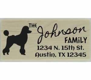 Custom Poodle Stamp Design 3 - 2.5" X 1" - Stamptopia