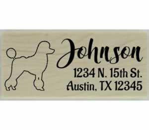 Custom Poodle Stamp Design 4 - 2.5" X 1" - Stamptopia