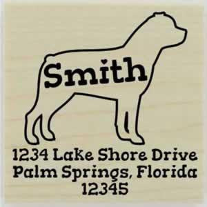 Custom Rottweiler Stamp Design 2 - 1.5" X 1.5" - Stamptopia