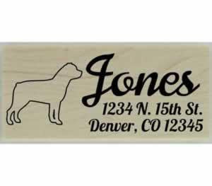 Custom Rottweiler Stamp Design 4 - 2.5" X 1" - Stamptopia