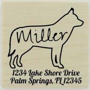 Custom Siberian Husky Stamp Design 2 - 1.5" X 1.5" - Stamptopia