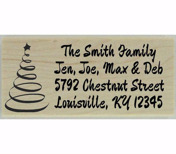 Custom Spiral Christmas Tree Stamp - 2.5" X 1" - Stamptopia