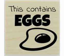 Custom This Contains Eggs Stamp - 1.5" X 1.5" - Stamptopia