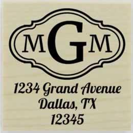 Custom Three Letter Monogram Stamp - 1.5" X 1.5" - Stamptopia