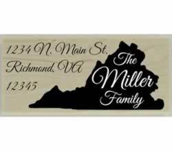 Custom Virginia Stamp Design 6 - 2.5" X 1.25" - Stamptopia