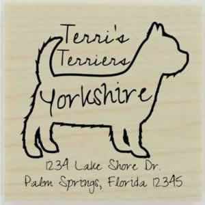 Custom Yorkshire Terrier Stamp Design 2 - 1.5" X 1.5" - Stamptopia
