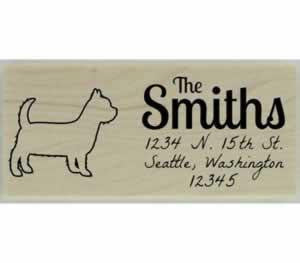 Custom Yorkshire Terrier Stamp Design 4 - 2.5" X 1" - Stamptopia