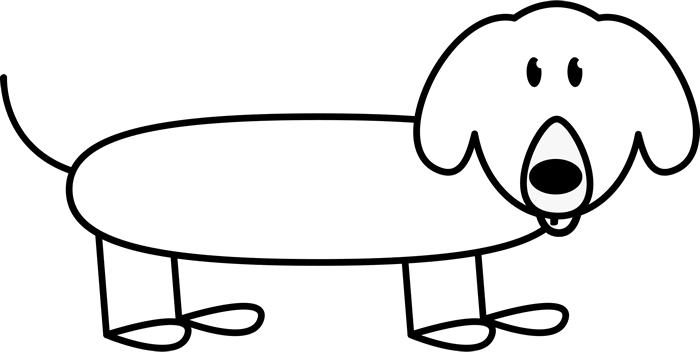 Dachshund Outline Sketch Rubber Stamp - Stamptopia