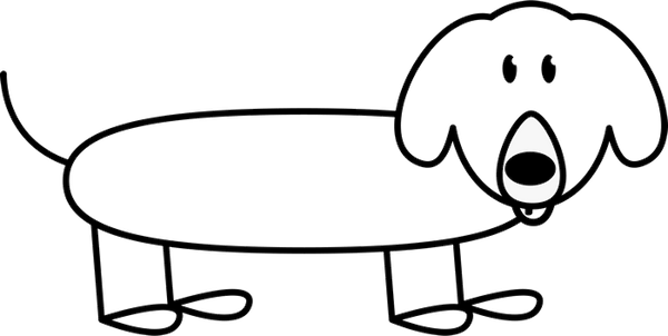 Dachshund Outline Sketch Rubber Stamp - Stamptopia