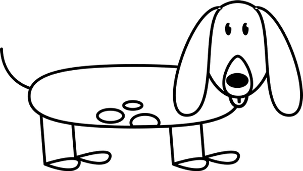 Dachshund With Spots Outline Stamp - Stamptopia