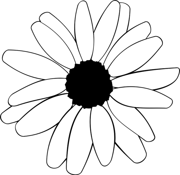 Daisy Outline Rubber Stamp - Stamptopia