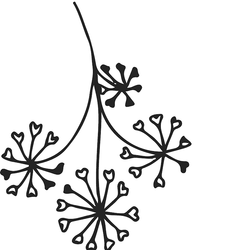Dandelion Clocks Of Hearts Rubber Stamp - Stamptopia