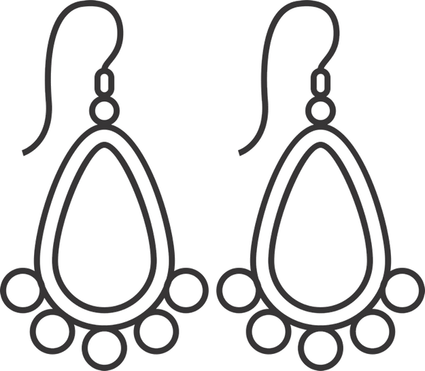 Dangling Earings Rubber Stamp - Stamptopia