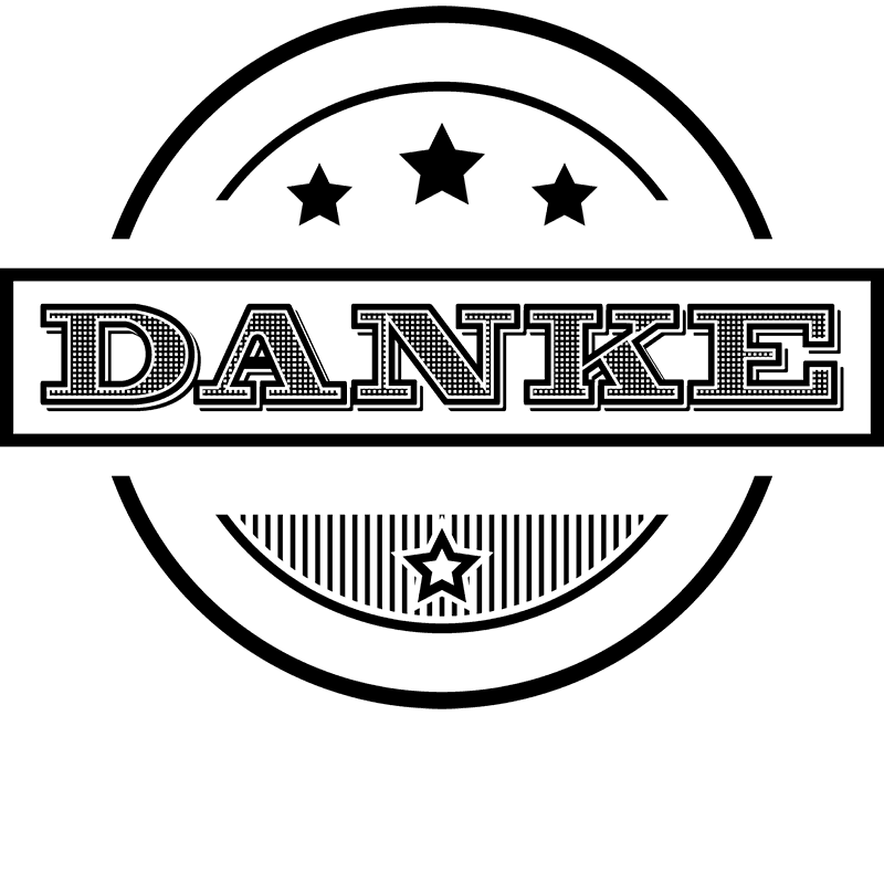 "Danke" Round Rubber Stamp - Stamptopia