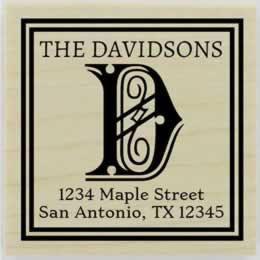 Davidson Decorative Monogram Address Stamp - 1.5" X 1.5" - Stamptopia