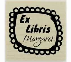 Decorative Border Ex Libris Personal Library Stamp - 1.5" X 1.5" - Stamptopia