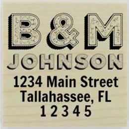 Decorative Letters Personalized Monogram Address Stamp - 1.5" X 1.5" - Stamptopia