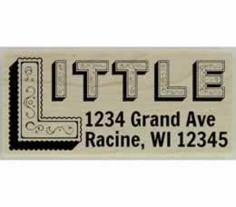 Decorative Letters Return Address Stamp - 2.5" X 1" - Stamptopia