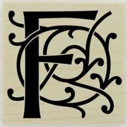 Decorative Monogram Letter Stamp - 1.5" X 1.5" - Stamptopia