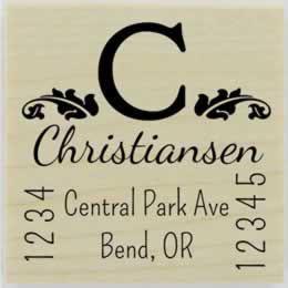 Decorative Monogram Return Address Stamp - 1.5" X 1.5" - Stamptopia
