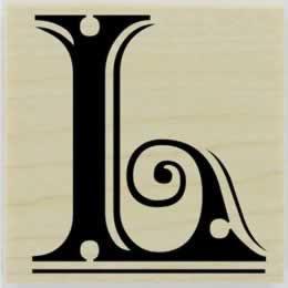 Decorative Swirl Monogram Stamp - 1.5" X 1.5" - Stamptopia