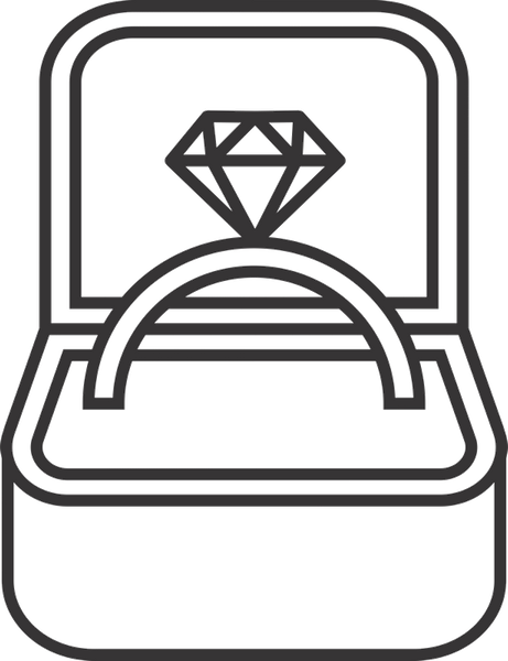 Diamond Ring In A Box Rubber Stamp - Stamptopia