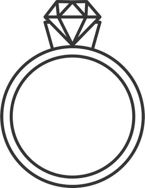 Diamond Ring Side View Rubber Stamp - Stamptopia