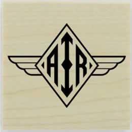 Diamond With Wings Monogram Stamp - 1.5" X 1.5" - Stamptopia