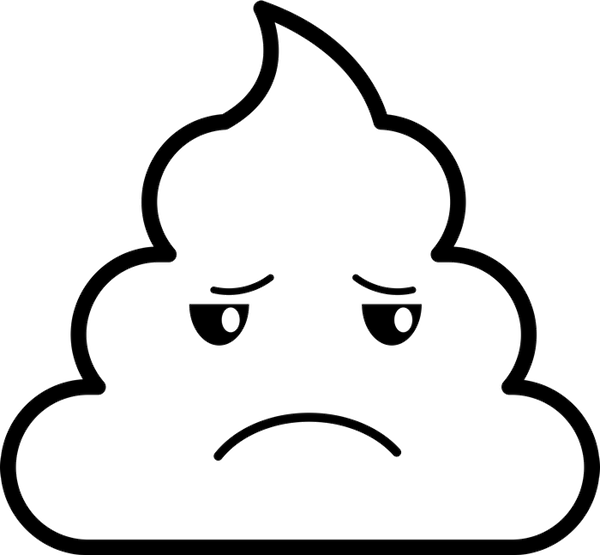 Disappointed Poop Emoji Rubber Stamp - Stamptopia