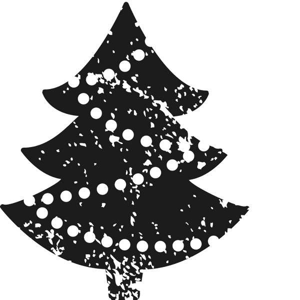 Distressed Christmas Tree Rubber Stamp - Stamptopia