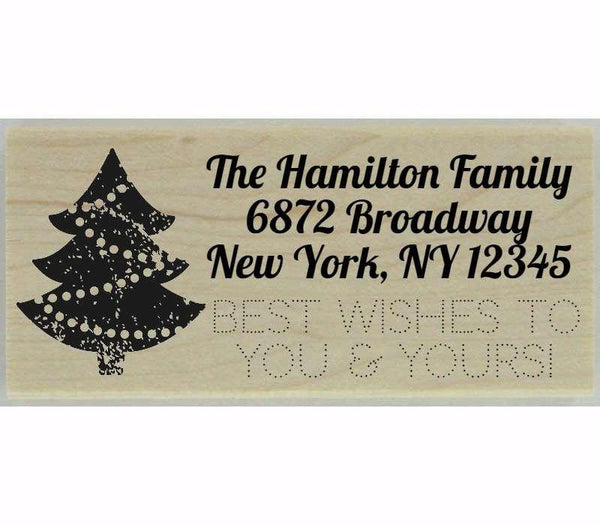 Distressed Christmas Tree Stamp - 2.5" X 1" - Stamptopia