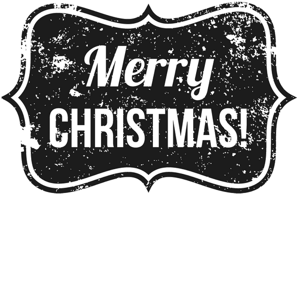 Distressed Merry Christmas Badge Rubber Stamp - Stamptopia