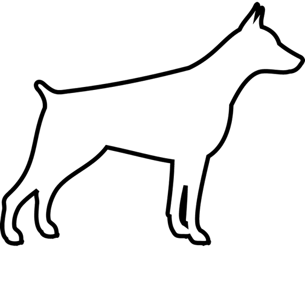 Doberman Rubber Stamp (Outline) - Stamptopia