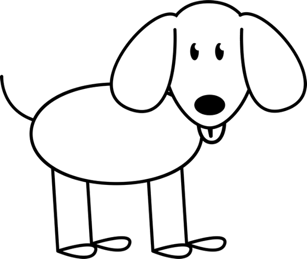 Dog With Floppy Ears Outline Rubber Stamp - Stamptopia