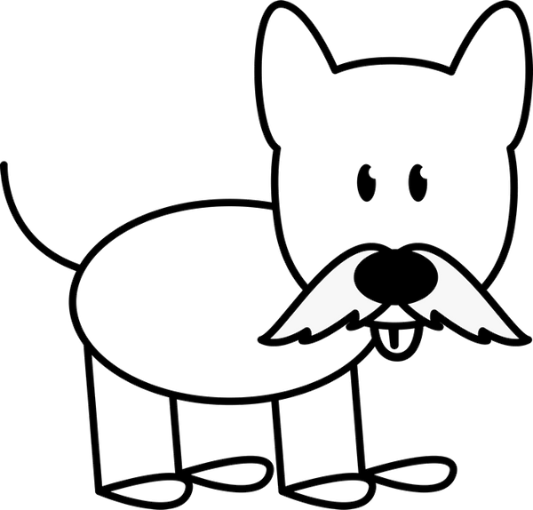 Dog With Mustache Outline Stamp - Stamptopia