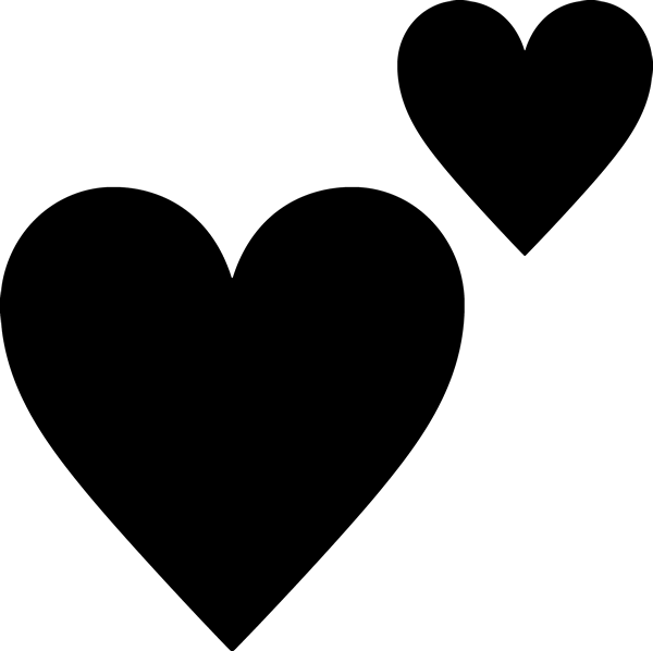 Double Heart Emoji Rubber Stamp - Stamptopia