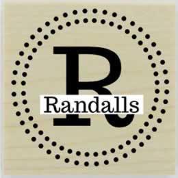 Double Round Dot Border & Monogram Stamp - 1.5" X 1.5" - Stamptopia