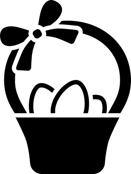 Easter Egg Basket Rubber Stamp - Stamptopia
