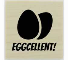 Eggcellent With Eggs Design Custom Stamp - 1" X 1" - Stamptopia