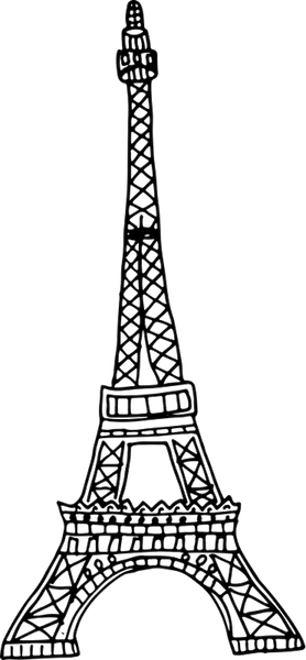 Eiffel Tower Rubber Stamp Sketch - Stamptopia
