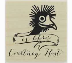 Emu Ex Libris Book Stamp - 1.5" X 1.5" - Stamptopia