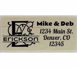 Erickson Decorative Name Monogram Stamp - 2.5" X 1" - Stamptopia