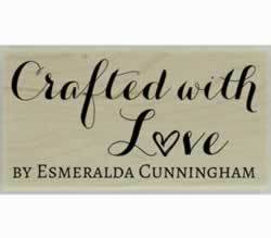 Esmeralda Crafted With Love Custom Stamp - 1.5" X 0.75" - Stamptopia