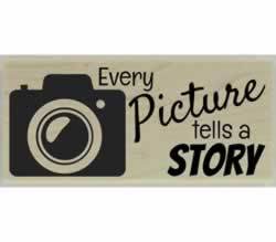 Every Picture Tells A Story Rubber Stamp - 2.5" X 1" - Stamptopia