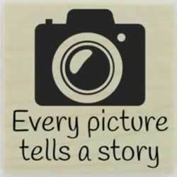 Every Picture Tells A Story Stamp - 1.5" X 1.5" - Stamptopia