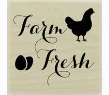 Farm Fresh Design Rubber Stamp - 1.5" X 1.5" - Stamptopia