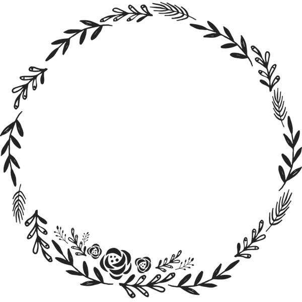 Floral Wreath Rubber Stamp - Stamptopia