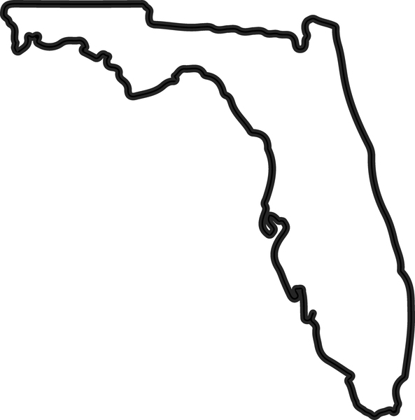 Florida Outline Rubber Stamp - Stamptopia