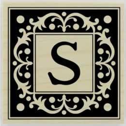 Flourish Square Monogram Stamp - 1.5" X 1.5" - Stamptopia